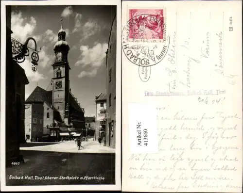 413660,Bad Hall in Tirol Oberer Stadtplatz Pfarrkirche Kirche