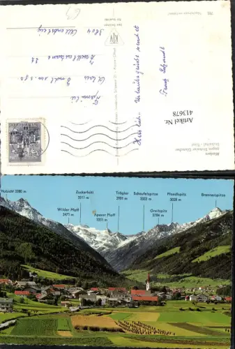 413678,Mieders Totale geg. Stubaier Gletscher Bergkulisse