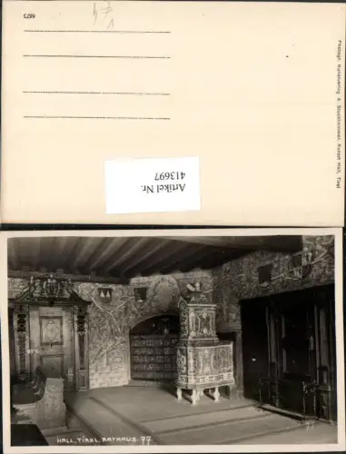 413697,Hall in Tirol Rathaus Innenansicht Ofen pub A. Stockhammer 77