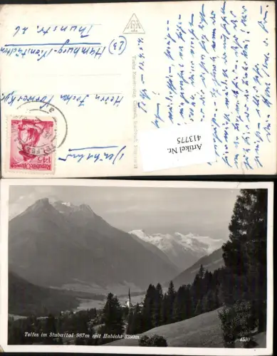 413775,Telfes im Stubaital Teilansicht m. Habicht Bergkulisse