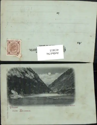 413815,Mond Litho Gruß vom Brenner Brennersee See b. Gries pub Carl Otto Hayd 8192