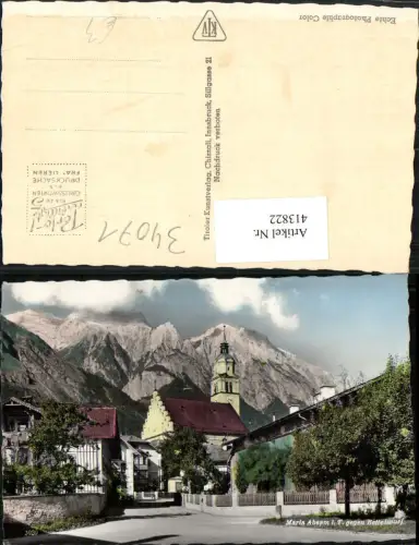 413822,Kirche Maria Absam b. Hall in Tirol geg. Bettelwurf Bergkulisse
