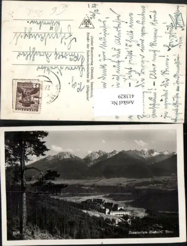 413829,Sanatorium Hochzirl b. Zirl Bergkulisse