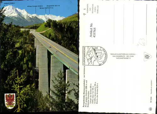 435765,Europabrücke Brücke Brennerautobahn b. Schönberg Bergkulisse