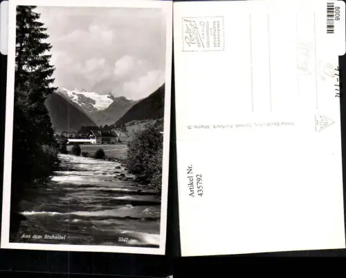 435792,Aus dem Stubaital b. Neustift Fluss Bergkulisse