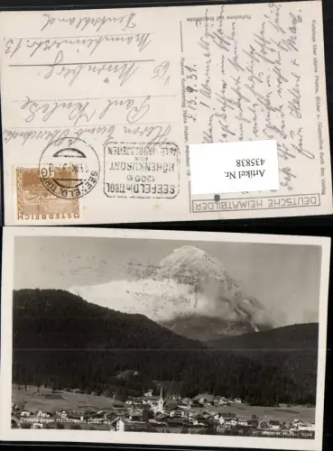 435838,Seefeld in Tirol Totale geg. Hochmunde Bergkulisse pub H. Huber 5344