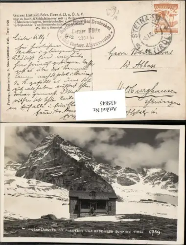 435845,Geraerhütte Berghütte b. Vals m. Fusstein Bergkulisse pub A. Stockhammer 6759