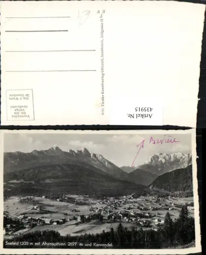 435915,Seefeld in Tirol Totale m. Ahrnspitzen Bergkulisse