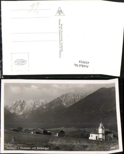 435918,Schönberg im Stubaital Kirche m. Kalkkögel Bergkulisse