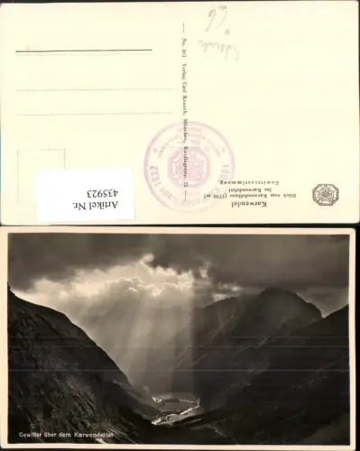 435923,Gewitter über dem Karwendeltal Blick v. Karwendelhaus b. Scharnitz Bergkulisse
