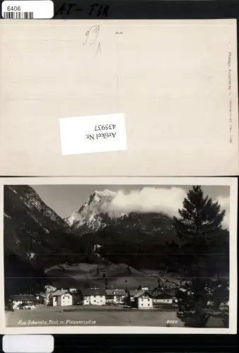 435937,Scharnitz Teilansicht m. Pleissenspitze Bergkulisse pub A. Stockhammer 6920