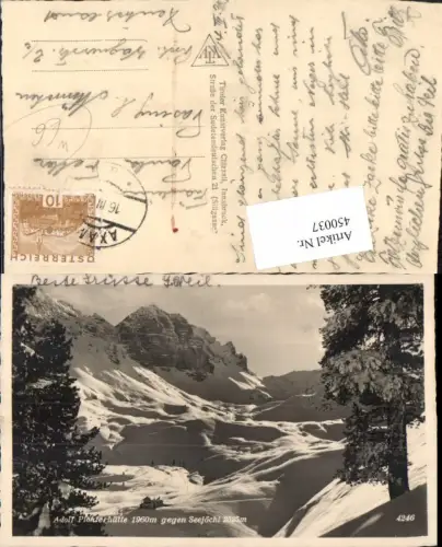 450037,Adolf Pichlerhütte Berghütte b. Grinzens geg. Seejöchl Bergkulisse Winterbild