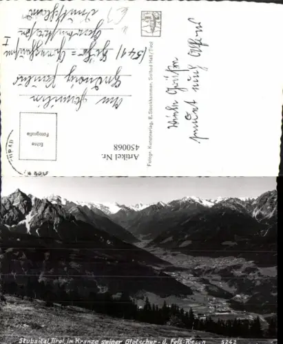 450068,Stubaital b. Neustift Talblick Bergkulisse