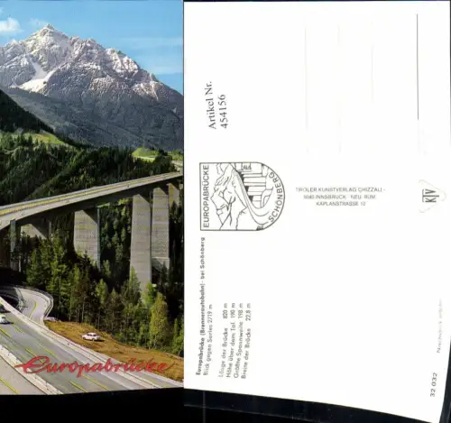 454156,Europabrücke Brücke Brennerautobahn b. Schönberg Bergkulisse