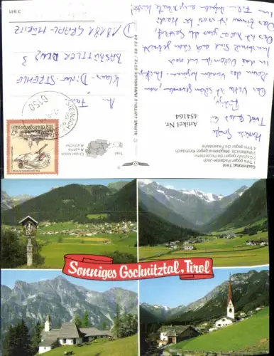 454164,Trins Gschnitz Totale Kirche Mehrbildkarte pub Alpine Luftbild 3841