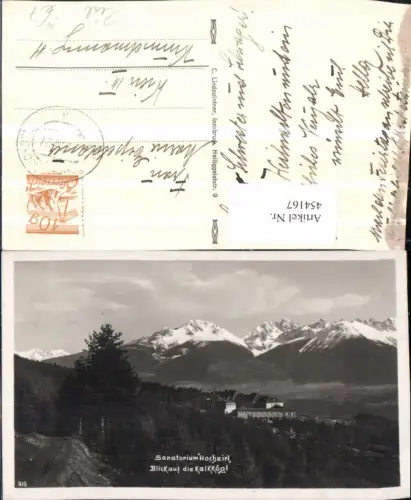 454167,Sanatorium Hochzirl b. Zirl geg. Kalkkögl Bergkulisse