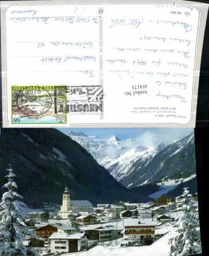 454171,Neustift im Stubaital Totale geg. Gletscher Bergkulisse Winterbild