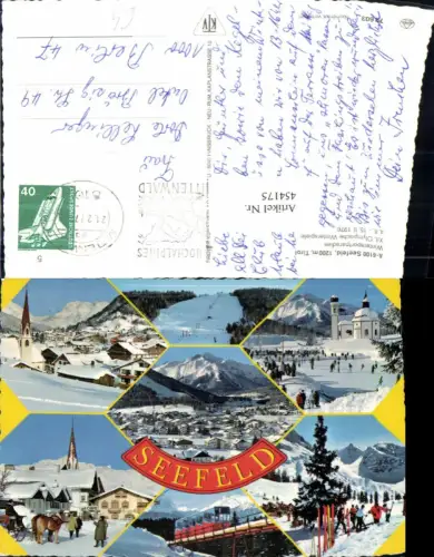 454175,Seefeld in Tirol Totale Skilift Kirche Eislaufen Bergbahn Mehrbildkarte