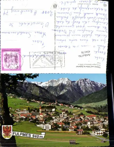 454178,Fulmpes u. Telfes Totale geg. Bettelwurf Bergkulisse