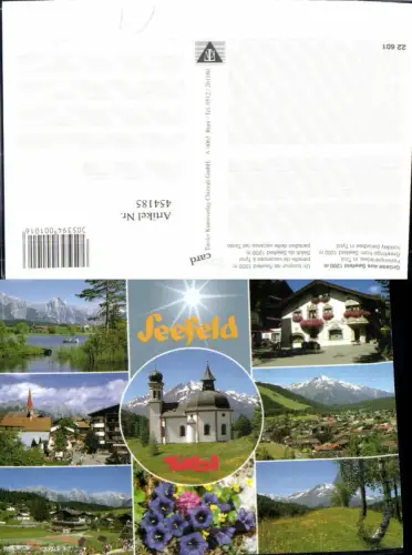 454185,Seefeld in Tirol Totale Kirche Enzian Tennisplatz Mehrbildkarte