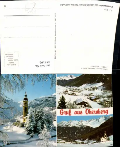 454193,Obernberg am Brenner Totale Kirche Winterbilder Mehrbildkarte