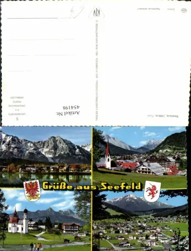 454198,Seefeld in Tirol Totale Kirche Mehrbildkarte