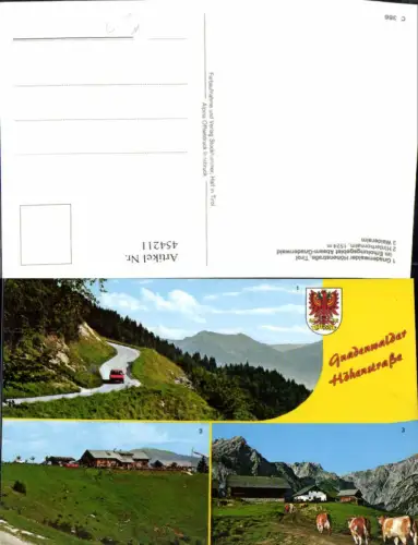 454211,Gnadenwald Höhenstraße Hinterhornalm Walderalm Mehrbildkarte