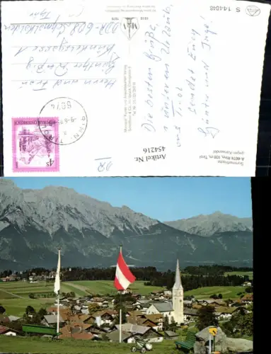 454216,Rinn in Tirol Totale geg. Karwendel Bergkulisse