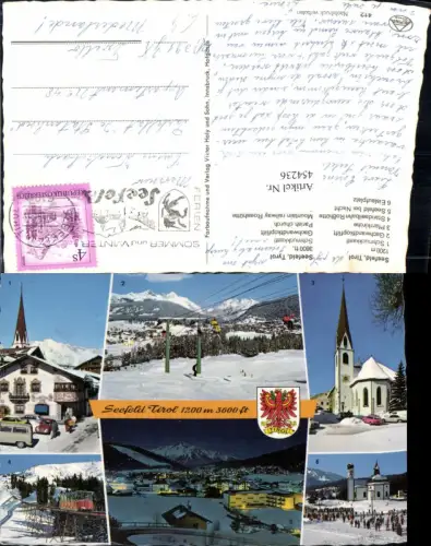 454236,Seefeld in Tirol Totale Kirche Sessellift Bergbahn Mehrbildkarte