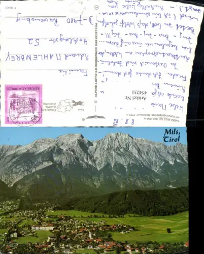 454251,Mils b. Hall Totale m. Karwendel Bergkulisse pub Alpine Luftbild 68657