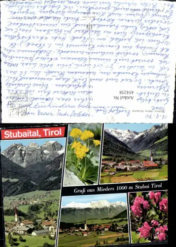 454258,Mieders im Stubaital Totale Blumen Mehrbildkarte