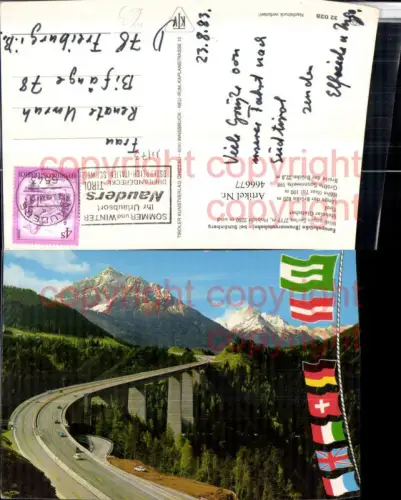 466677,Brennerautobahn Europabrücke Brücke b. Schönberg Bergkulisse