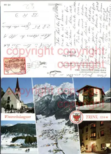 471465,Trins im Gschnitztal Totale Kirche Trinserhof Mehrbildkarte pub Alpine Luftbild 532