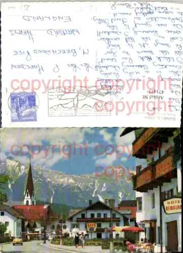 471475,Seefeld in Tirol Dorfstraße m. Wetterstein Bergkulisse