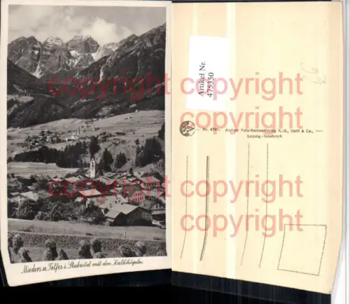 475350,Mieders u. Telfes im Stubaital Totale m. Kalkkögel Bergkulisse