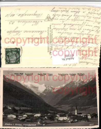475375,Mieders im Stubai Totale m. Gletscher Bergkulisse