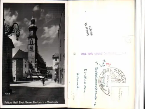 489652,Hall in Tirol Oberer Stadtplatz m. Pfarrkirche Kirche