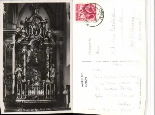 489659,Absam b. Hall in Tirol Kirche Innenansicht Altar