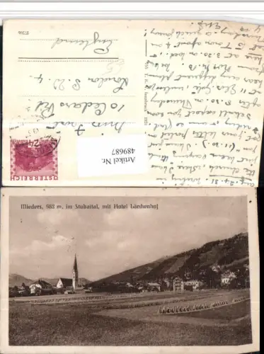 489687,Mieders im Stubaital Teilansicht m. Hotel Lärchenhof