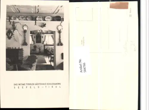 504766,Seltene AK Seefeld Tyroler Gästehaus Schlossberg Innenansicht