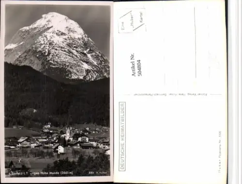 504804,Seefeld in Tirol Totale geg. Hohe Munde Bergkulisse pub H. Huber 5326