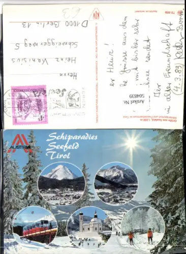 504839,Seefeld Totale Seekirche Langläufer Bergbahn Mehrbildkarte