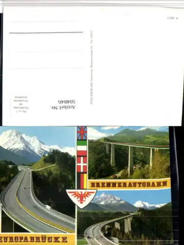 504846,Europabrücke Brennerautobahn b. Schönberg Mehrbildkarte pub Risch-Lau