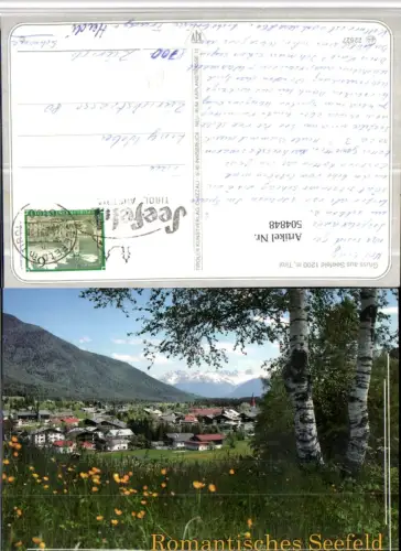 504848,Seefeld in Tirol Teilansicht Birken Bergkulisse
