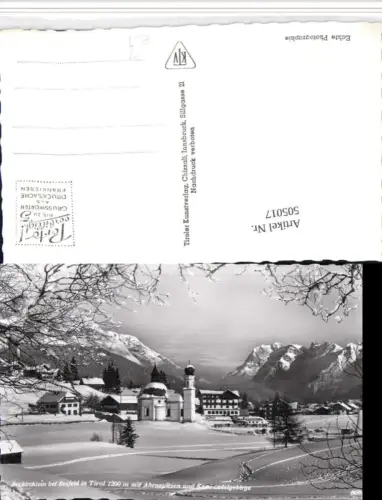 505017,Seefeld Seekirche Kirche m. Ahrnspitzen Bergkulisse Winterbild