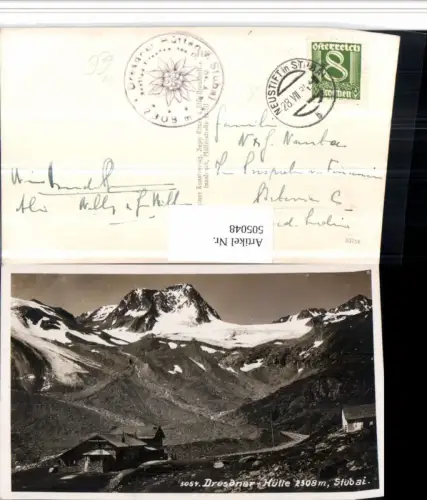 505048,Dresdner-Hütte Berghütte b. Neustift Bergkulisse
