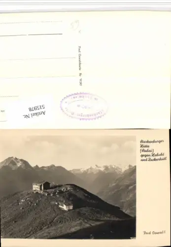515978,Starkenburger-Hütte Berghütte b. Neustift geg. Habicht Bergkulisse