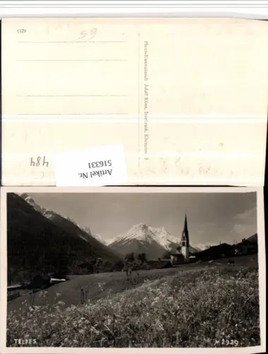 516331,Telfes Teilansicht Kirche Bergkulisse