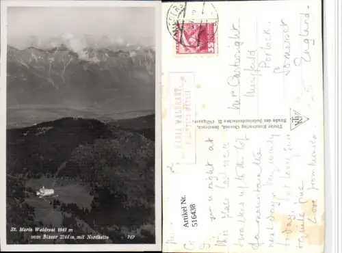 516438,St. Maria Waldrast b. Mieders vom Blaser Bergkulisse Postablage Dt. Matrei