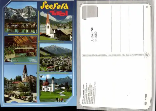 516680,Seefeld in Tirol Totale Kirche Schwimmbad Mehrbildkarte